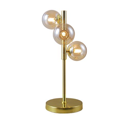 Midday 3 Light Gold and Amber Glass Modern Retro Table Lamp