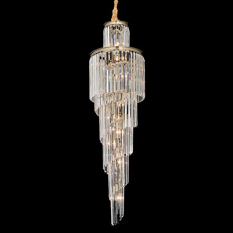 Chanel Small Gold with Clear Crystal Long Cascade Chandelier