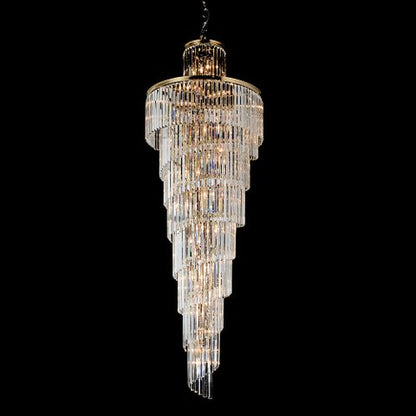 Chanel Large Gold with Clear Crystal Long Cascade Chandelier