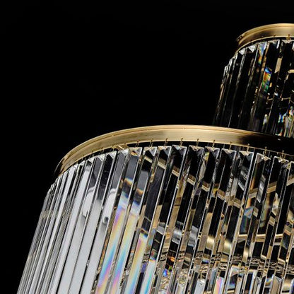 Chanel Large Gold with Clear Crystal Long Cascade Chandelier