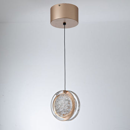 Yoyo 1 Light Gold Modern LED Tri-Colour Crystal-Look Acrylic Pendant