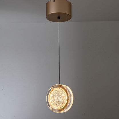Yoyo 1 Light Gold Modern LED Tri-Colour Crystal-Look Acrylic Pendant