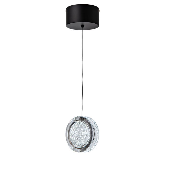 Yoyo 1 Light Gun Metal Modern LED Tri-Colour Crystal-Look Acrylic Pendant