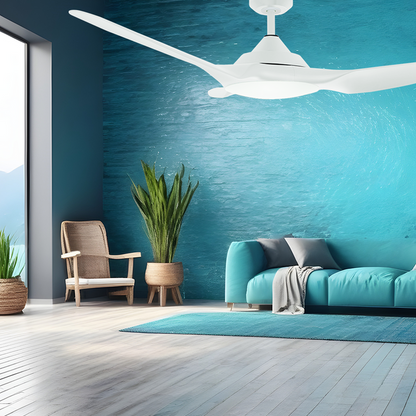 Raven RWS 52&quot;/1160mm 3 Blade White DC Motor Ceiling Fan