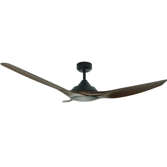 Raven RWS 64"/1620mm 3 Blade Black with Walnut DC Motor Ceiling Fan