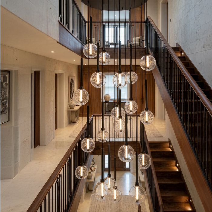 Meteor Black 20 Light LED Modern Pendant