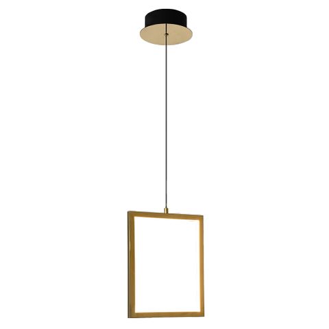 Dahli 1 Light Gold 3000k Square Contemporary Pendant