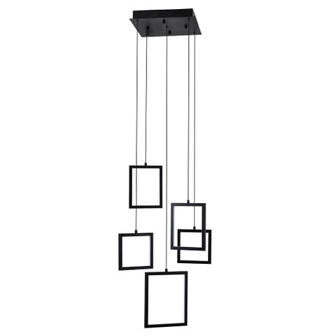 Dahli 5 Light Black 3000k Square Contemporary Pendant