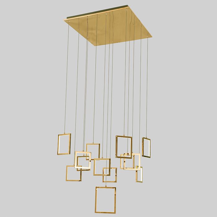 Dahli 13 Light Gold 3000k Square Contemporary Pendant