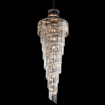 Chanel Large Black with Clear Crystal Long Cascade Chandelier