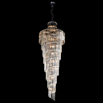 Chanel Large Black with Clear Crystal Long Cascade Chandelier