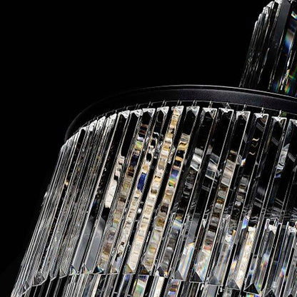 Chanel Large Black with Clear Crystal Long Cascade Chandelier