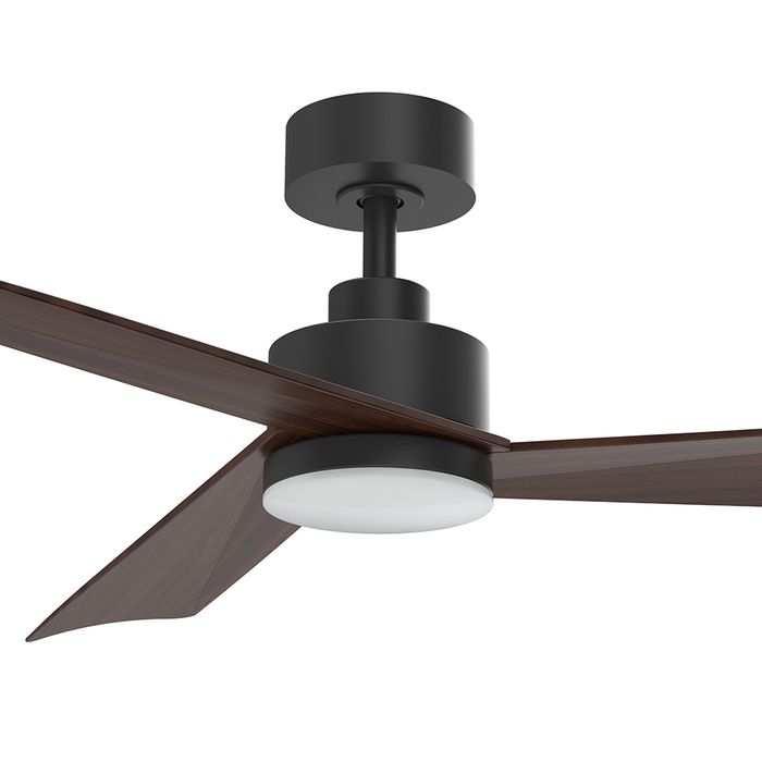 Bronte 52&quot;/1320mm 3 Blade Black and Walnut with LED Light DC Motor Ceiling Fan