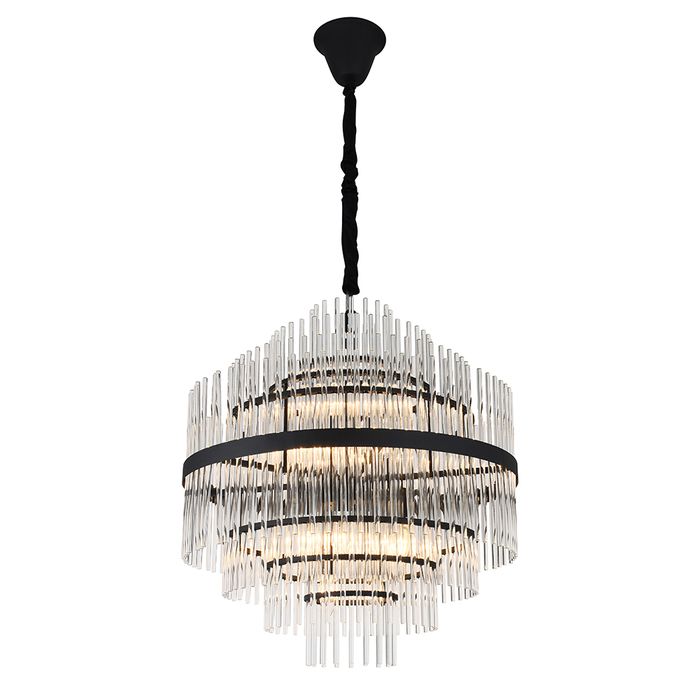 Chloe Black and Clear Glass Modern Pendant Light