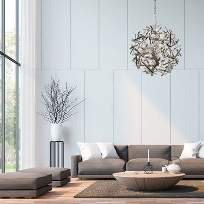 Brazza 100cm Chrome and Smoke Crystal Pendant Light