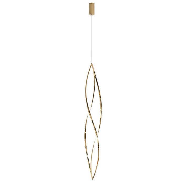 Spear 1 Light Gold 3000k Contemporary Twirl Pendant