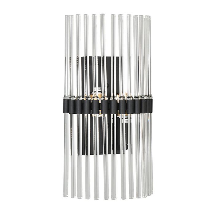 Chloe Black and Clear Glass Modern Wall Light