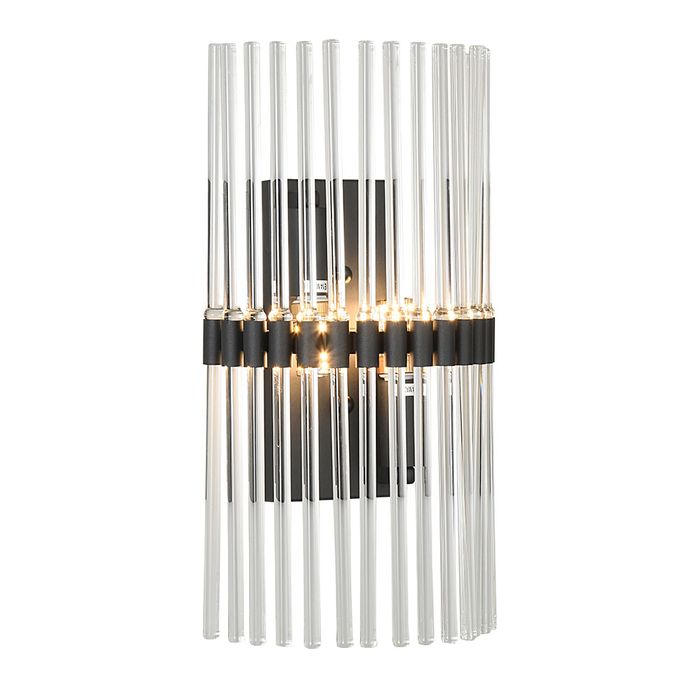 Chloe Black and Clear Glass Modern Wall Light