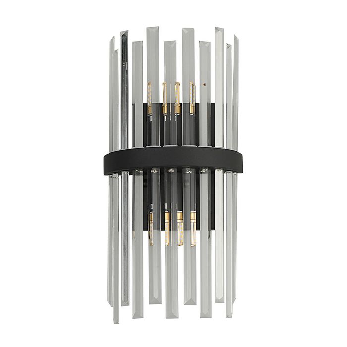 Oxford Black and Clear Glass Modern Wall Light