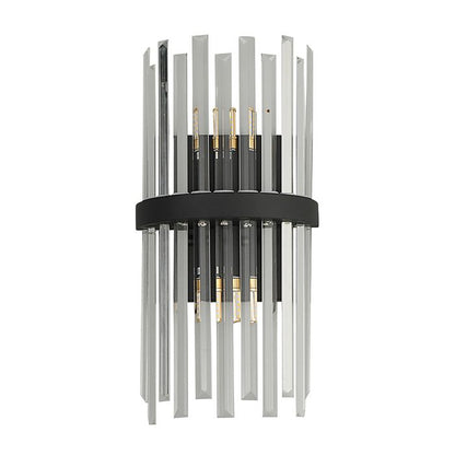 Oxford Black and Clear Glass Modern Wall Light