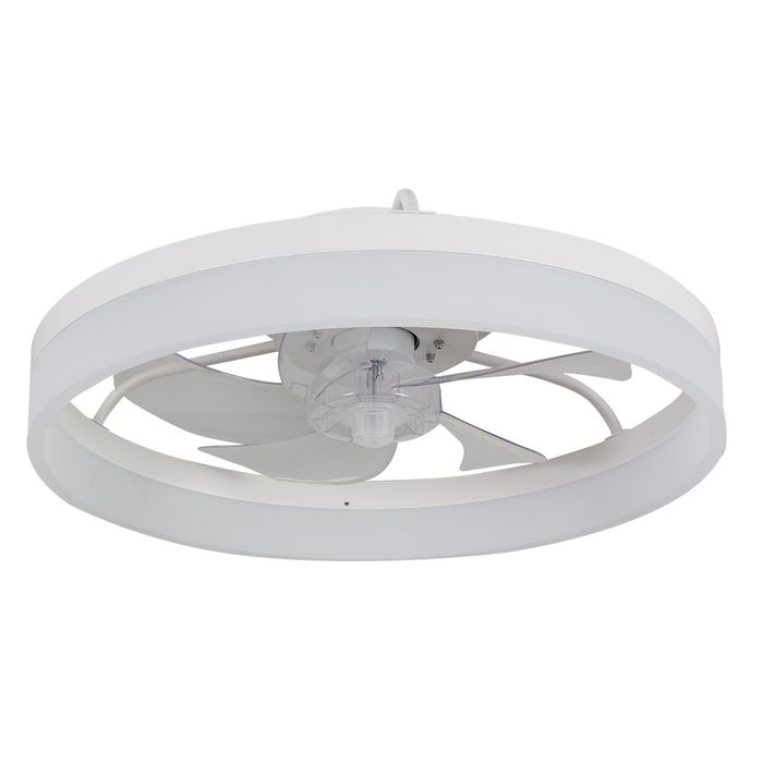 Tron 18"/46cm White with LED Enclosed DC Motor Ceiling Fan