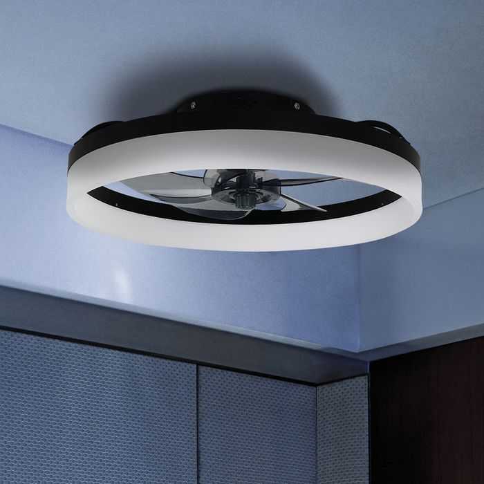 Tron 18"/46cm Black with LED Enclosed DC Motor Ceiling Fan