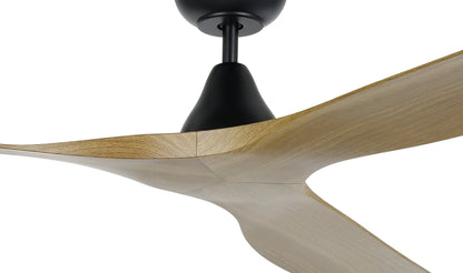 Surf 72"/1829mm 3 Blade Black with Teak DC Motor ABS Ceiling Fan