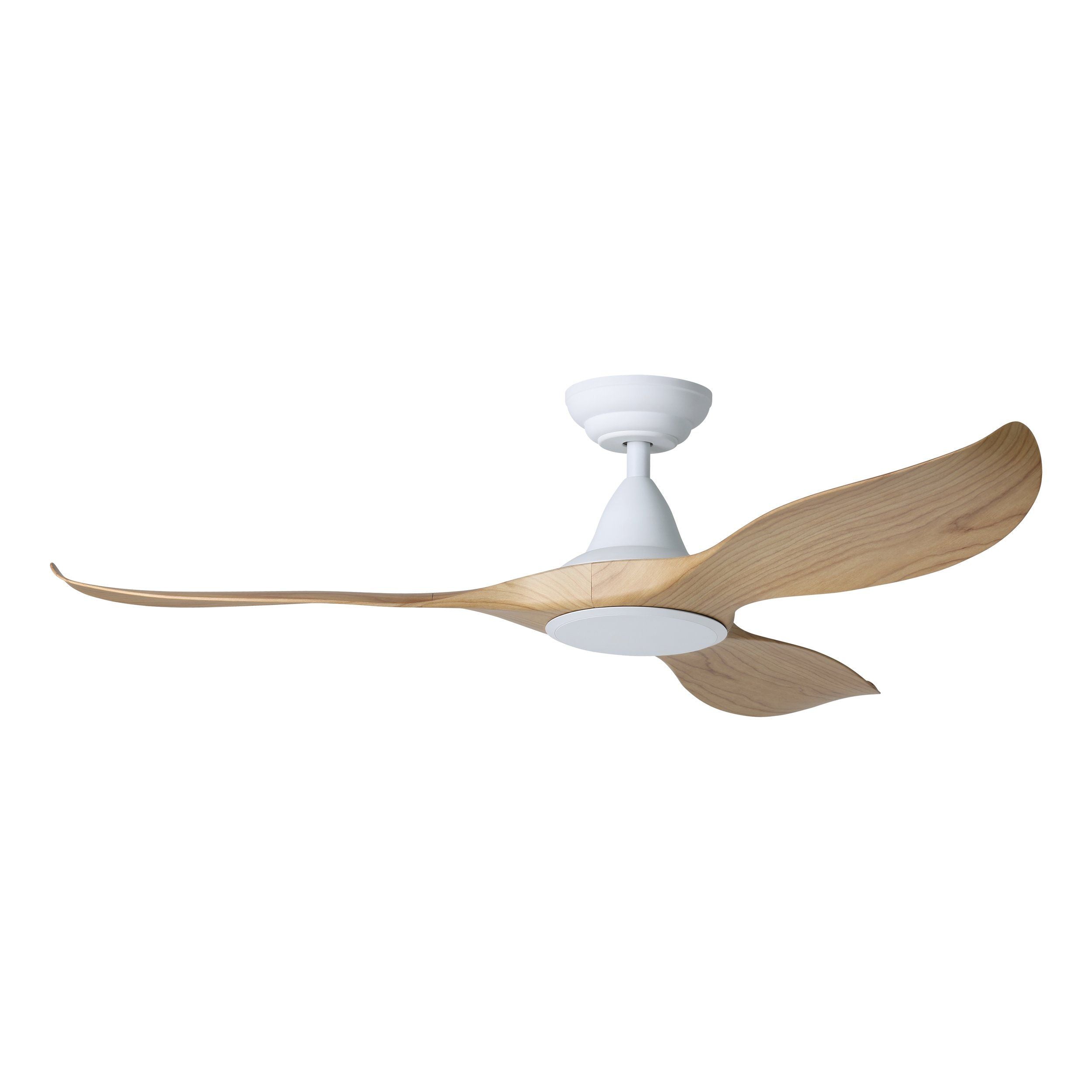 Noosa 52&quot;/132cm Blackbutt and White DC Motor Ceiling Fan