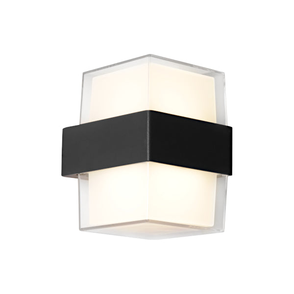 Haast Exterior 2 Light LED Tri-Colour Black Wall Light