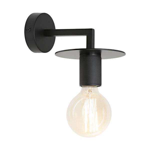 Inka 1 Light Black Modern Industrial Wall Light