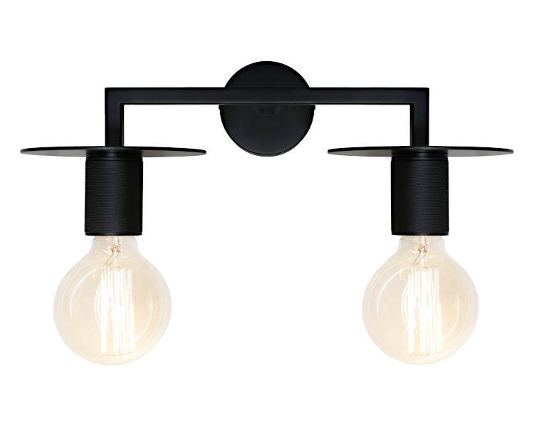 Inka 2 Light Black Modern Industrial Wall Light