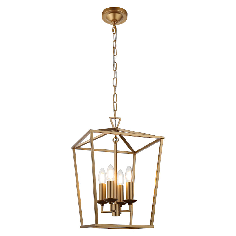 Perigan Matt Gold 4 Light Traditional Pendant