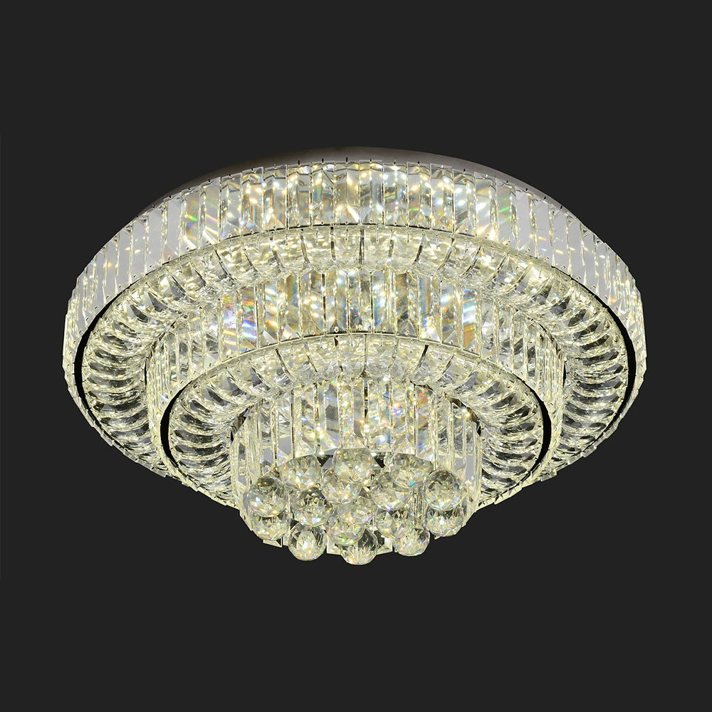 QL88108-600 Crystal Tiered Remote Controlled Tri-Colour Ceiling Light
