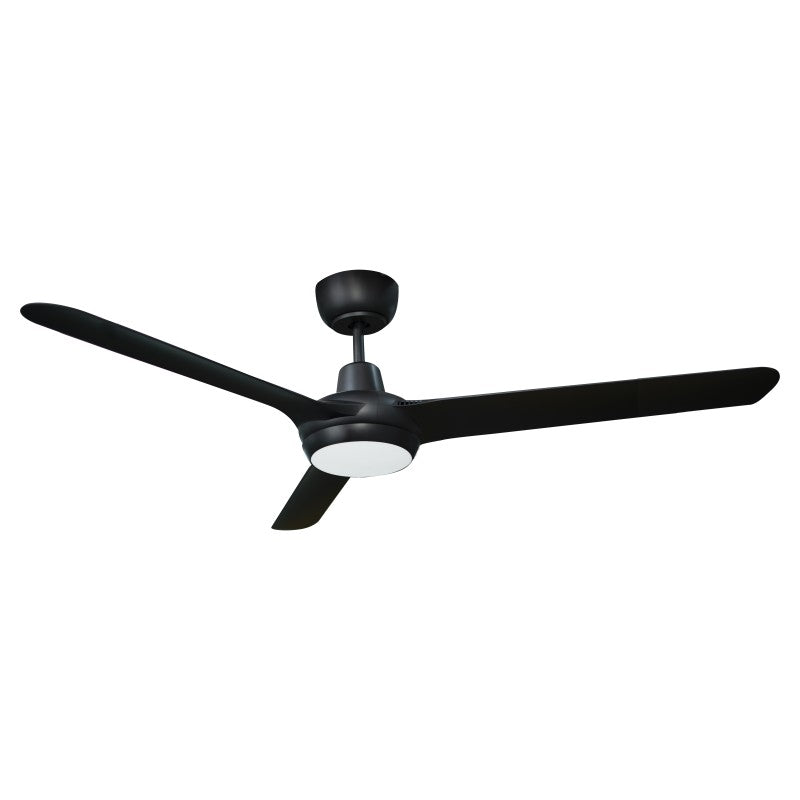 Spyda DC 56"/1400mm 3 Blade Black with LED Light DC Motor Polycarbonate Composite Ceiling Fan