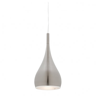 Aero 1 Light Teardrop Pendant Satin Chrome