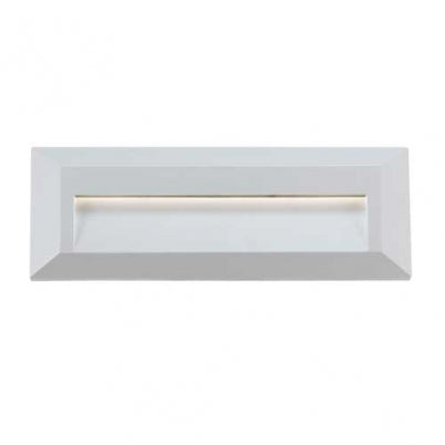 Prima Rectangle Silver LED Exterior Recess Wall Light