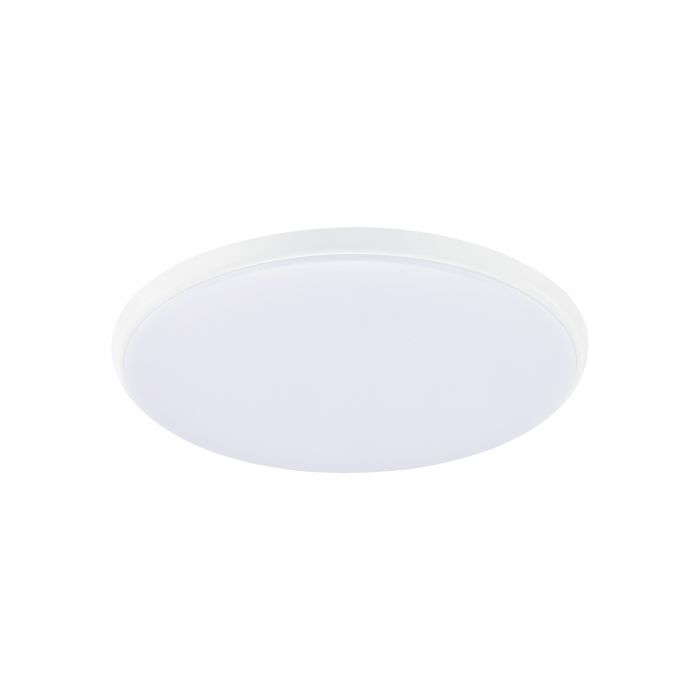 Ollie 12w White and White Tri-Colour LED Flush Ceiling Oyster Light
