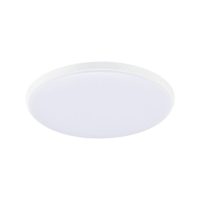 Ollie 18w White and White Tri-Colour LED Flush Ceiling Oyster Light