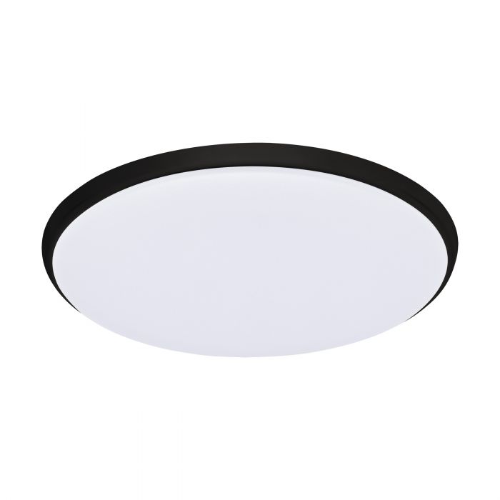 Ollie 18w White and Black Tri-Colour LED Flush Ceiling Oyster Light