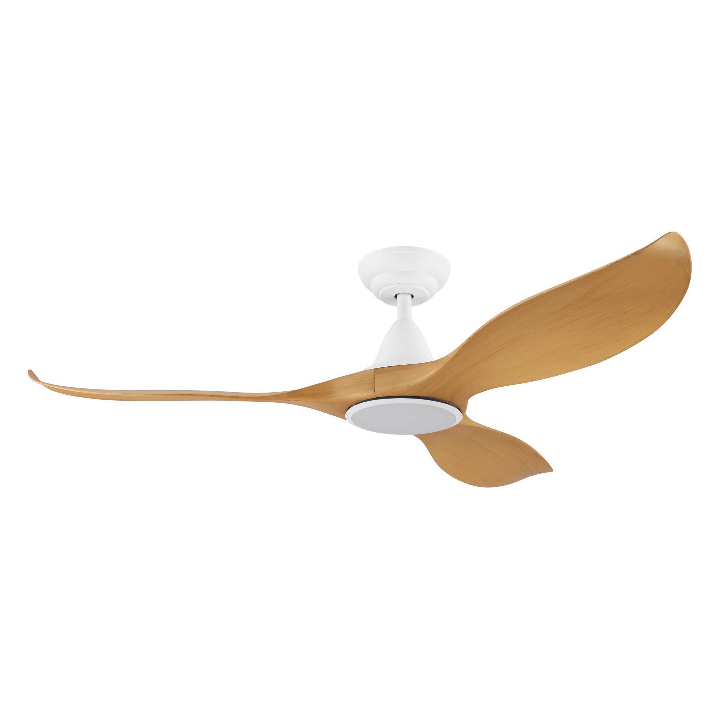 Noosa 52&quot;/132cm Bamboo and White DC Motor Ceiling Fan with LED Light