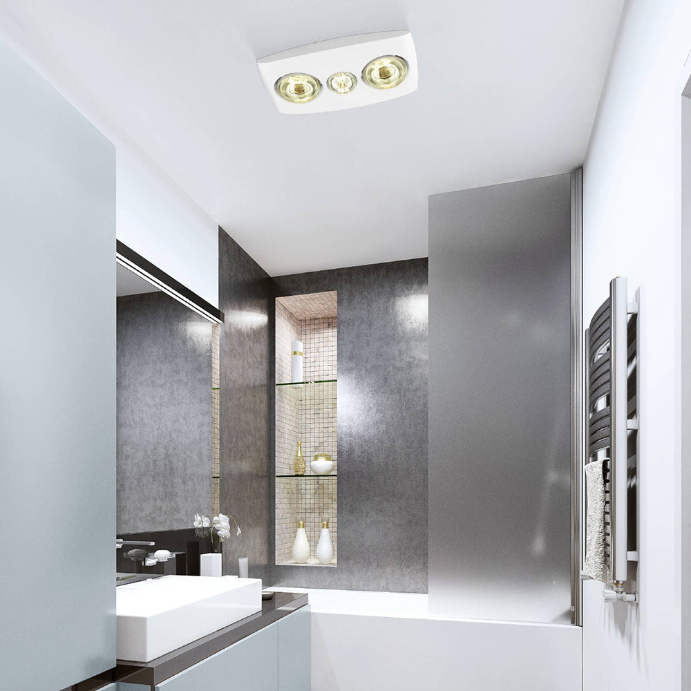 Vesuvius 2 Light 3-in-1 White Bathroom Heater