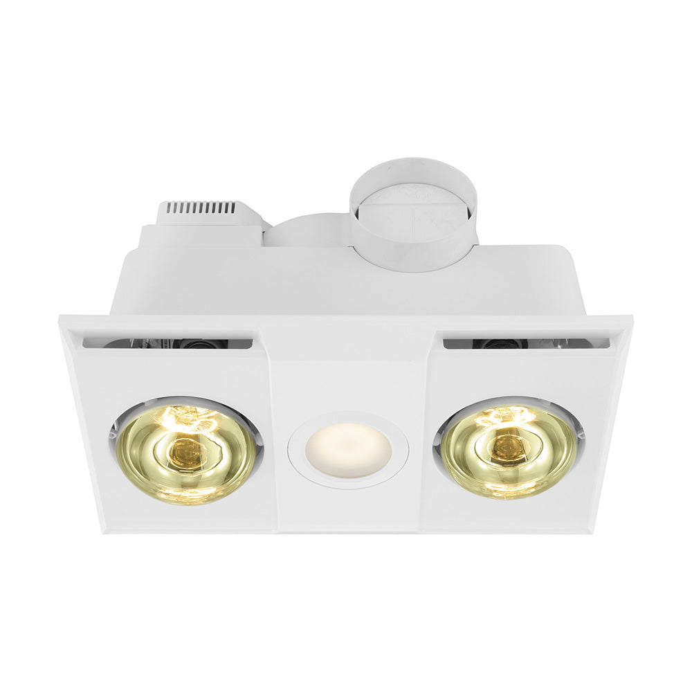 Heatflow 2 Light 3-in-1 Modern White Bathroom Heater
