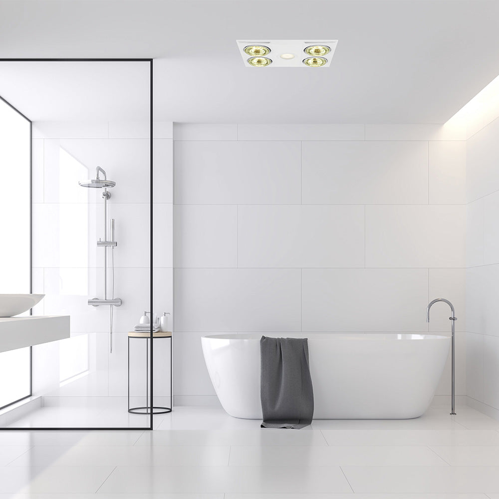 Heatflow 4 Light 3-in-1 Modern White Bathroom Heater