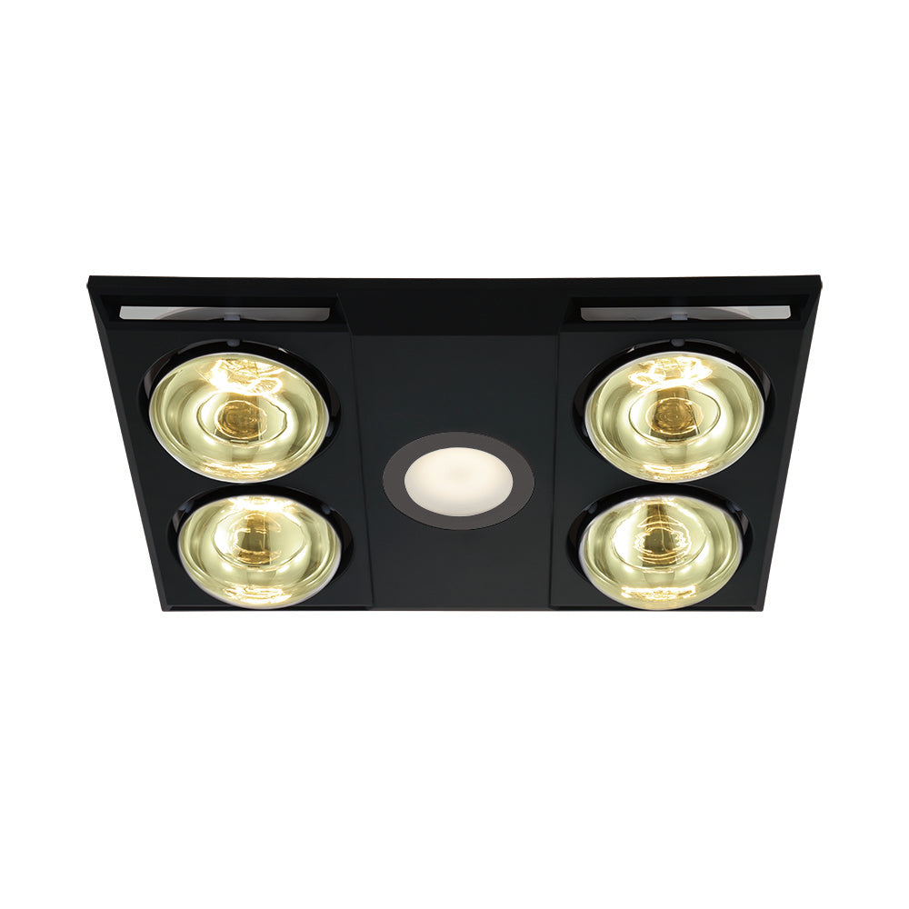 Heatflow 4 Light 3-in-1 Modern Black Bathroom Heater