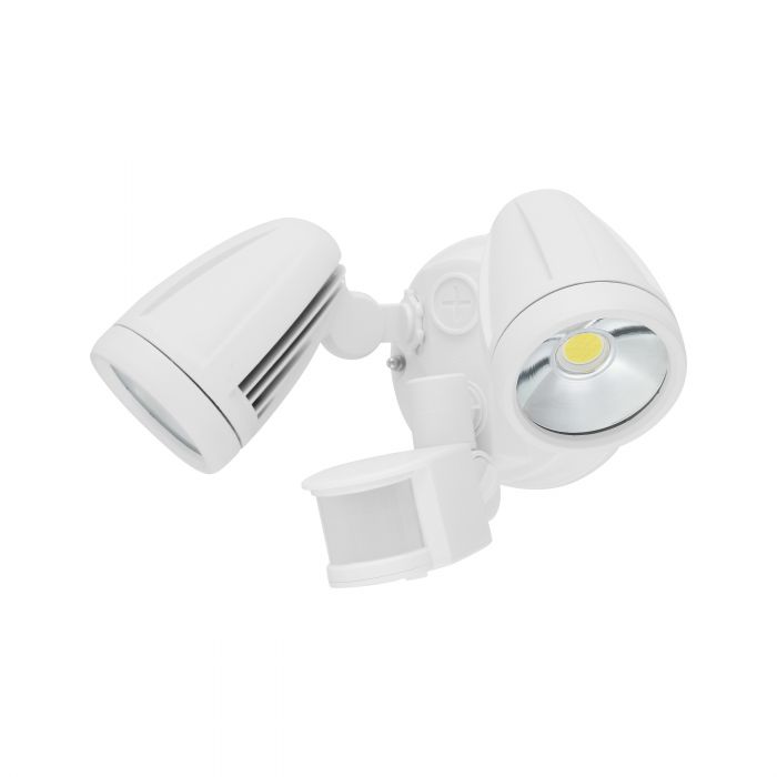 Chopper 2 Light White with Sensor Aluminium Exterior Security Spot Light