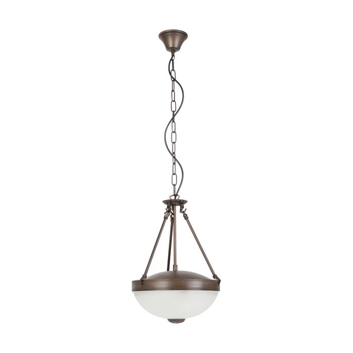 Savoy 2 Light Traditional Oil Rubbed Bronze and Satin White Glass Pendant
