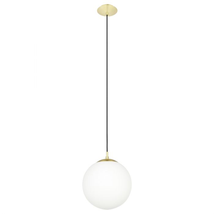 Rondo 300mm Brass and Opal Glass Ball Pendant
