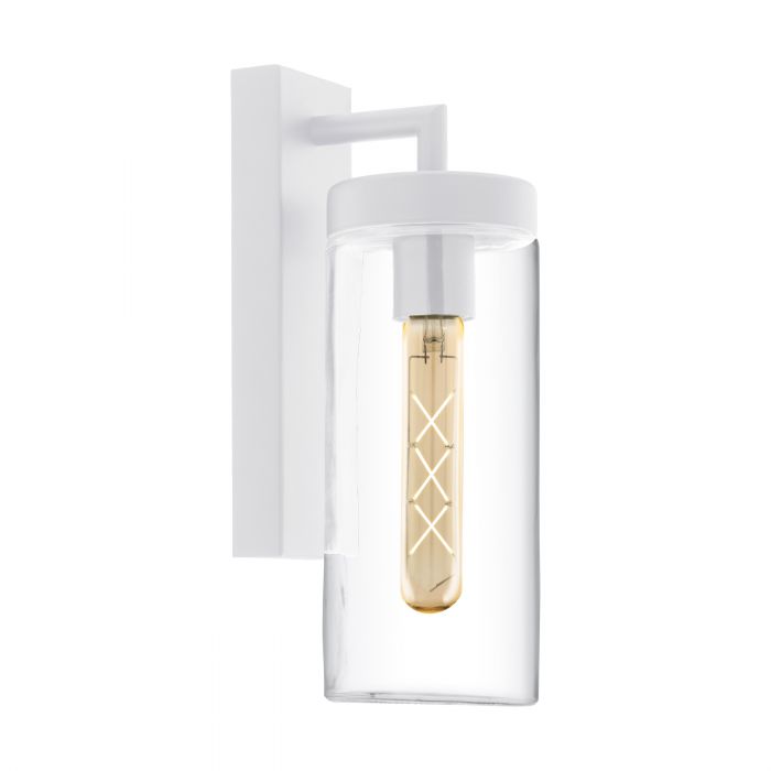 Bovolone Modern White and Glass Exterior Wall Light
