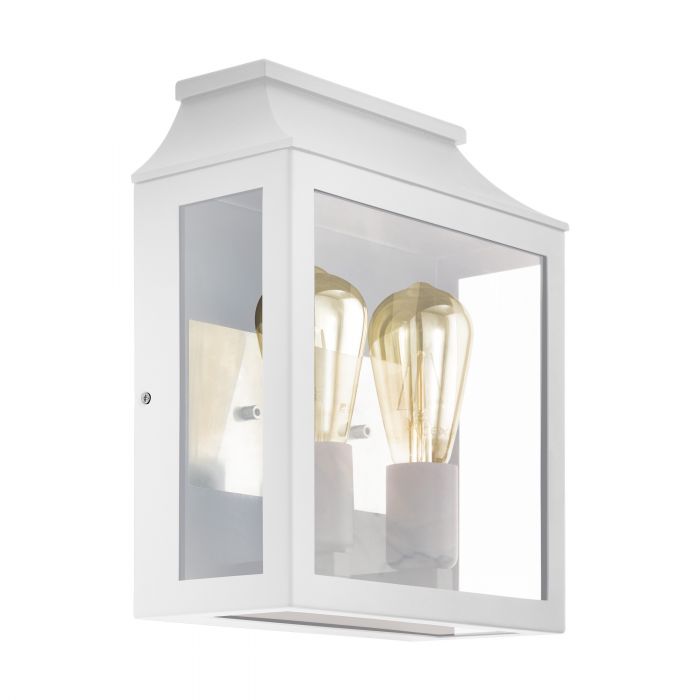Soncino White and Glass Modern Outdoor Wall Light