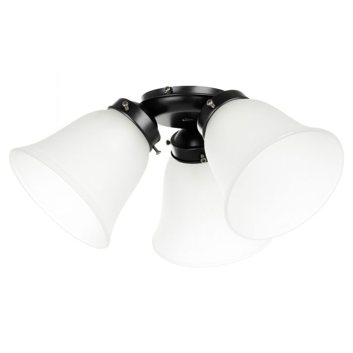 Waikiki Matt Black Fan 3 Light E27 Light Kit - 20518402